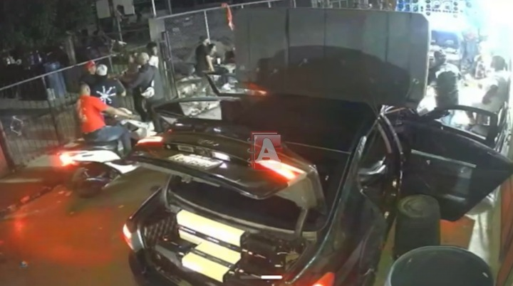 Hombre efectúa detonaciones con elemento de fuego en colmadón de Guiza, SFM