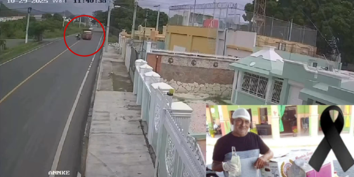 Cámara capta fatal incidente vial de Elpidio Báez en Baní