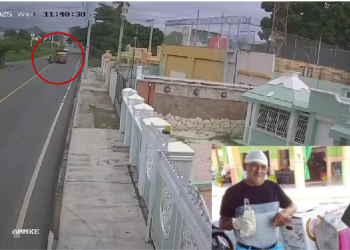 Cámara capta fatal incidente vial de Elpidio Báez en Baní